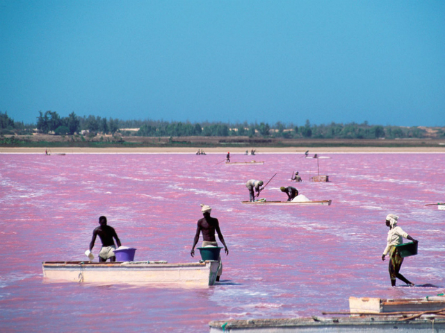 TOP-Breathtaking-Places-You-Won't-Believe-Exist-Lake-Retba-Lac Rose-Senegal